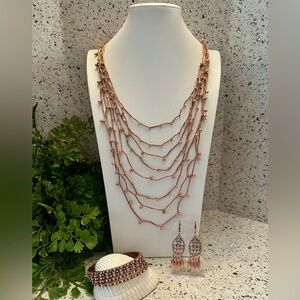Copper color 6pc jewelry set